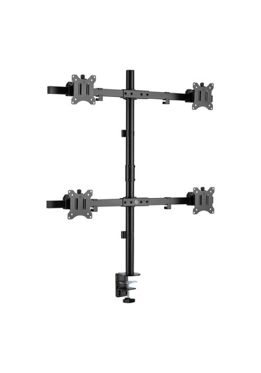 Npo Std5704b Basic 17"-32" Vesa Yükseklik/genişlik Ayarlı Kablo Yönetimli Dörtlü Monitör Tutucu