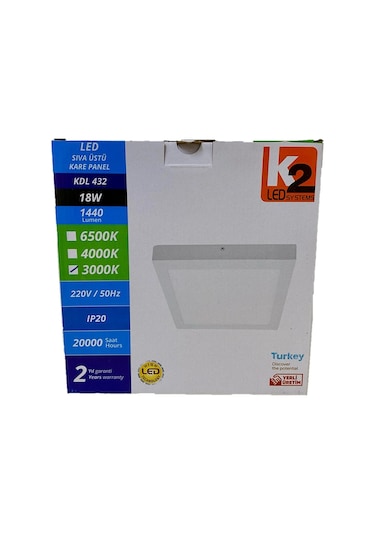 Kendal Kdl43222wgnısk 18w Günışığı Sıva Üstü Kare Led Panel