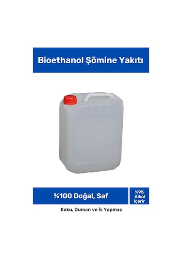 %100 Doğal Saf Temiz Çevre Dostu Sıvı Koku Yapmayan Bioethanol Şömine Yakıtı 5 Litre