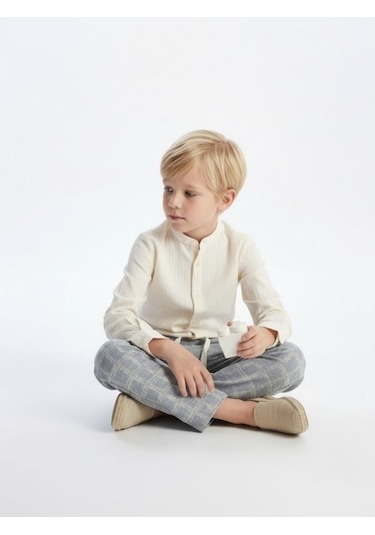 Zekids Erkek Çocuk Tasarım Pantolon-17182 Mavi