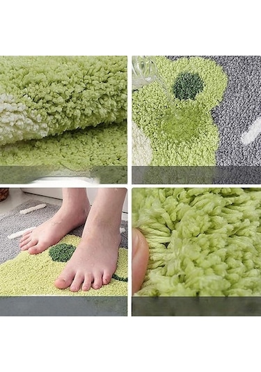 Banyo Paspası, Polyester, Makinede Yıkanabilir, Emici/kaymaz, 40x60 Cm, Çok Renkli