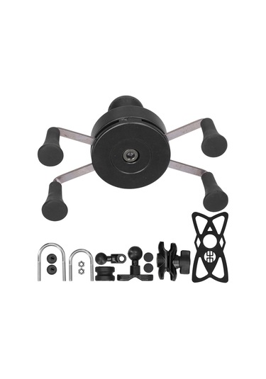 Lemestar Evrensel X-şekilli Lastik Uçlu Araba Direksiyon Tutucu - Sonsuz Ayar Özelliği, Dayanıklı Plastik Ve Metal, Ios/android Uyumlu Siyah