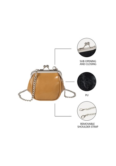 Zincir Askılı Vintage Esintili El Çantası, Gece Çantası, Deri Saplı Çapraz Çanta, Kadın 22x12x8 Cm, 1 Adet B Diğer