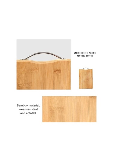 Primepickings 30cm X 20cm Mutfak Bambu Dikdörtgen Doğrama Bloğu Kalınlaştırıcı Kesme Tahtası Diğer