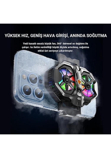 Coofbe Yarı İletken Soğutmalı Çift Fanlı Telefon Soğutucu Soğutma Radyatörü Tüm Telefonlara Uyumlu