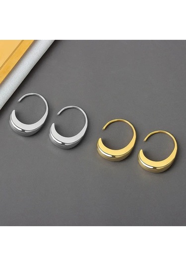 925ayar Gümüş Yarım Ay Küpe