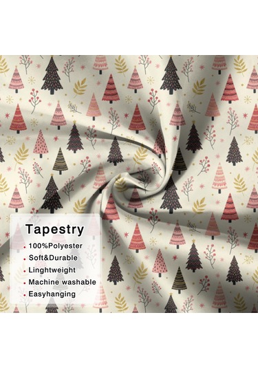 50x50 İnç Noel Temalı Kare Duvar Halısı, Oturma Odası, Yatak Odası Ve Genç Odası Dekoru İçin