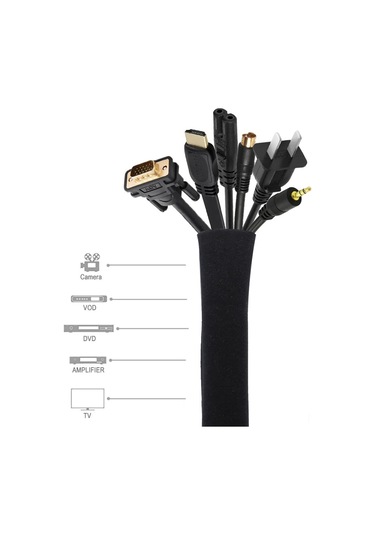 Vkemall 50 Cm Neopren Kablolu Korumalı Kablosak, Evde Kabloları Gizle Ve Korumak İçin Suya Ve Ateşe Dayanıklı Çok Renkli
