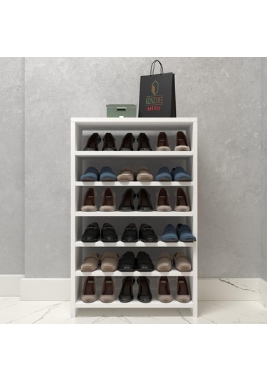 Kenzlife Ayakkabılık Konevi Mat Beyaz Suntalam 095 060 30 Onsekiz Çift Ayakkabı Kapasitesi Arkalıksız Beyaz
