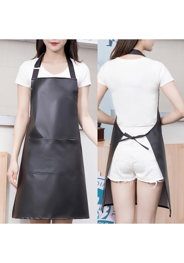 Su Geçirmez Önlük Bir Büyük Cepli Ayarlanabilir Yağ Geçirmez Önlük Siyah-2 Paket, Diğer