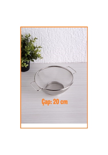 Paslanmaz Çelik Süzgeç, Kulplu Süzgeç 20 Cm