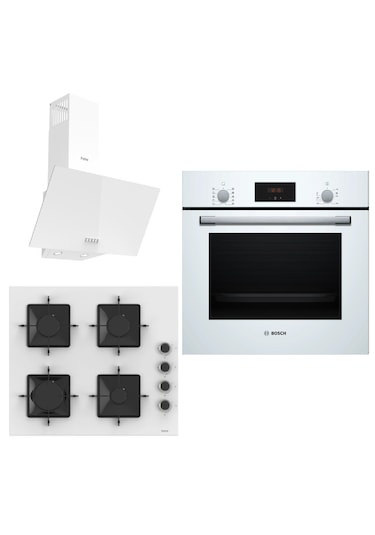 Bosch - Ferre HBF512BW1T - SS206 - D087 Beyaz Ankastre Set
