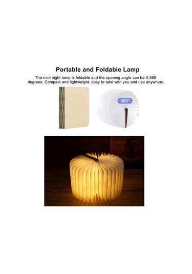 Ahşap Kitap Lambası Katlanır Sayfa Çevirme Gece Lambası Masa Lambası Kağıt Yenilikçi Led Gece Lambası Usb Şarj Edilebilir Ahşap Masa Lambası