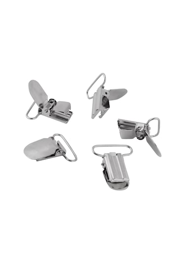 Fosenze 10 Adet Metal Emzik Klembi Seti - 25mm Gümüş Rengi, Dayanıklı Demir, Güçlü Tutma, Askı Ve Kıyafet Dıy Aksesuarı