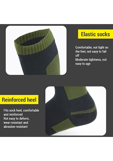 Gajeena "su Geçirmez Uzun Konforlu Outdoor Çorap - Yürüyüş, Kamp, Bisiklet İçin" Yeşil