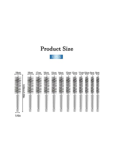 12 Parça Paslanmaz Çelik Delme Fırçaları, Bükülmüş Tel Matkap Fırçaları, Golf Sopa Başlığı Hortum Fırçası, Elektrikli Delme İçin - Kaiyi