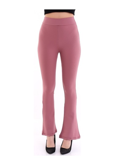 Kadın Gül Kurusu Yüksek Bel Fitilli Dayanıklı Örme Kumaş ToparlayGül Kurusu Gülkurusu