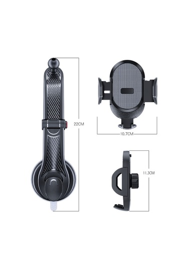 Ams Net Güçlü Vantuzlu Araç İçi Konsol Üstü Telefon Tutucu Aparat Siyah