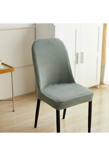 Siyah 1/2/4/6 Adet Jakarlı Kavisli Sandalye Kılıfı Ofis Koltuğu Klozet Kap Makinede Yıkanabilir Toz Geçirmez Koltuk Örtüsü56658407