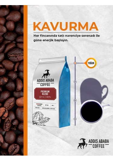 Addis Ababa Coffee Premium Blend Çekirdek Kahve 1 KG