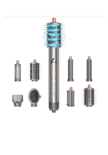 Veryfit 8 In 1 Hava Üflemeli Saç Düzleştirici Şekillendirici Comp Gri