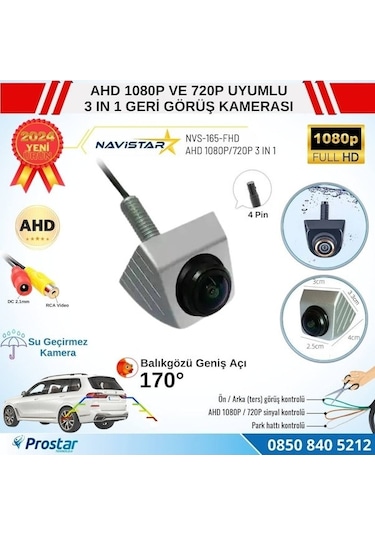 Maiyame Araç Geri Video Kamerası Ahd 720p Yüksek Kalite Gece Görüşü 170 Derece Geniş Açı Dönüştürülebilir Ccd Gümüş Tipi