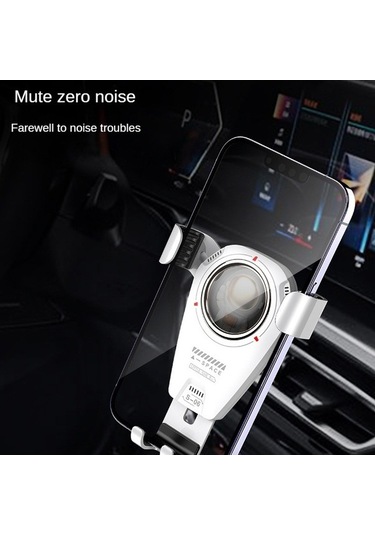Wondernest S-06 Araba Hava Çıkışlı Yerçekimi Tutucu Geri Çekilir Döner Telefon Braketi Siyah Siyah