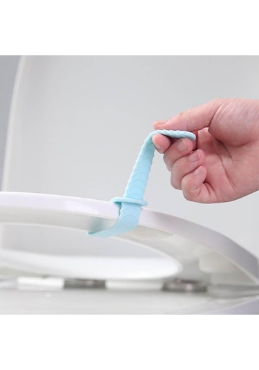 Jms 2 Adet Silikon Kaldırıcı Klozet Kapağı Seyahat Ev Banyo İçin Kapak Kolu Mavi - Pembe