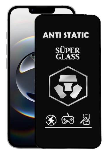 İphone 16e Uyumlu Anti Static Toz Tutmayan Çerçeveli Temperli Ekran Koruyucu Cam