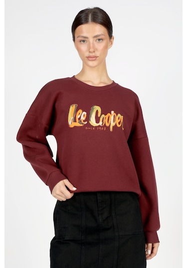 Lee Cooper Tila Kadın O Yaka Sweatshirt Bordo-20061-bordo Bordo