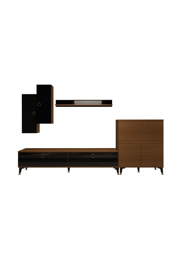 Decoraktiv Eko 6 Mdf Std Gold Tv Ünitesi Tv Sehpası Ceviz - Siyah