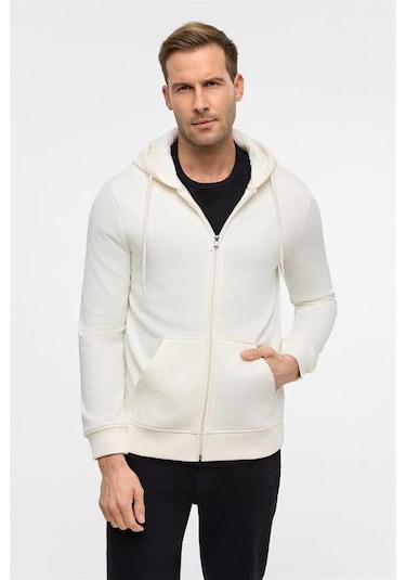 SÜVARİ Beyaz Regular Düz Bisiklet Yaka Sweatshirt Beyaz