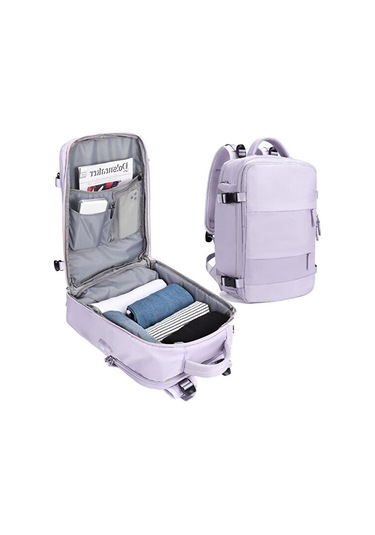 Relaxed Seyahat Sırt Çantası Çok Bölmeli Sırt Çantası -mor Mor