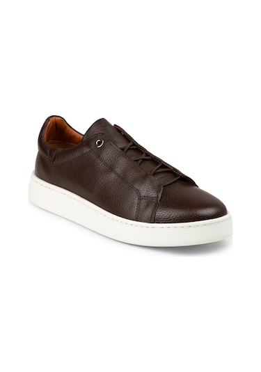 Deery Erkek Hakiki Deri Kahverengi Gizli Bağcıklı Sneaker - 04444mkhve01