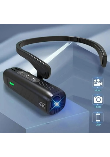 4k Kafa Monte Video Kamera - 120 Geniş Açı Lens, Anti-shake, Dahili Pil, App Kontrolü