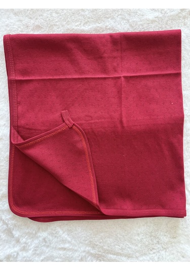 Bordo Jakarlı Tek Kat Battaniye 70 75 Cm Bordo