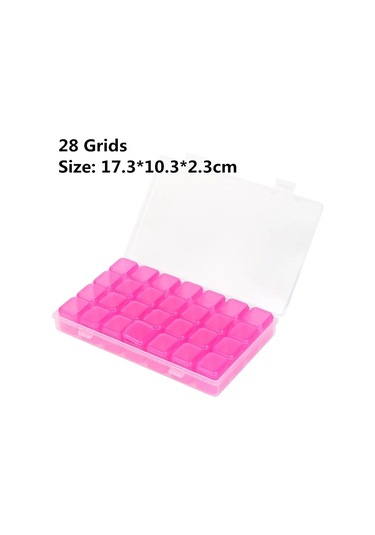 28 İzgaralar Plastik Hap Saklama Kutusu Kılıf Uygun İlaç Depolama Organizatör Konteyner Vaka Takı Organizatör Manikür Aracı Altın Chına