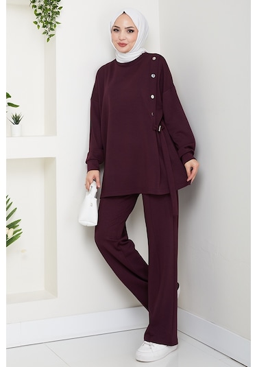 Çıtçıt Detaylı Oysho İkili Takım 1624 - Mürdüm Mürdüm