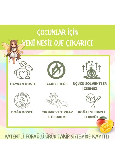 Freshup Yeni Nesil Çocuk İçin Mango Kokulu Oje Çıkarıcı 10 ML