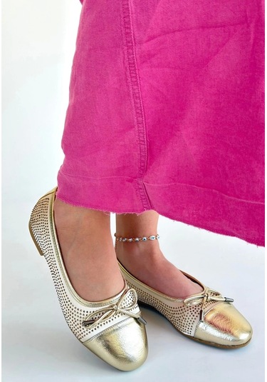 Etya Gold Cilt Babet Ayakkabı Çok Renkli