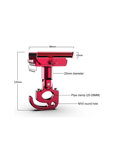 Kancalı Motosiklet Alüminyum Alaşımlı Cep Telefonu Braketi, 4-6.5 İnç Telefonlar İçin Uygun Siyah Siyah