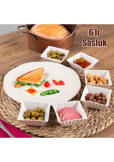 Porsima Bone 15690 6 Lı Sunumluk Kase Mini Sosluk Çerezlik Kase