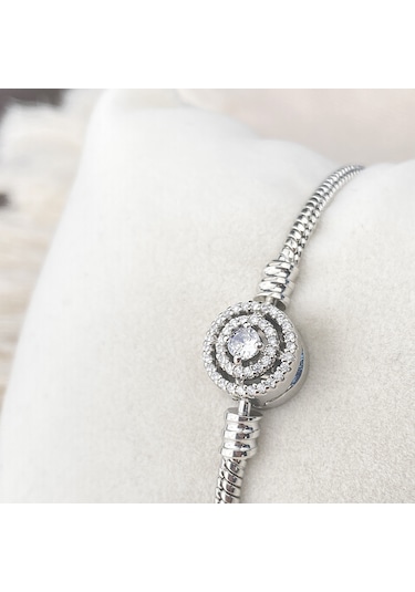 Charm Bileklik Tektaş Model 316 L Paslanmaz Çelik Gümüş