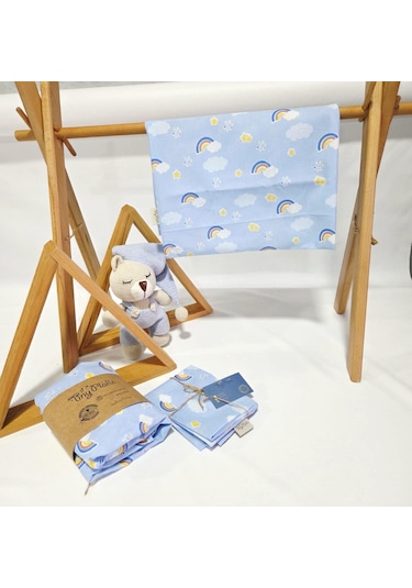 Tiny Plans Lastikli Tek Kişilik Çarşaf - Yastık Kılıfı Takımı Mavi