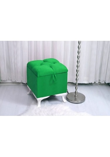 Lüks Sandıklı Kapitoneli Puf 45 45 Cm Pembe