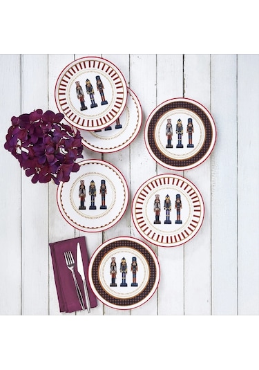 Fecra Kurşun Asker 6 Parça Pasta Tabağı Seti