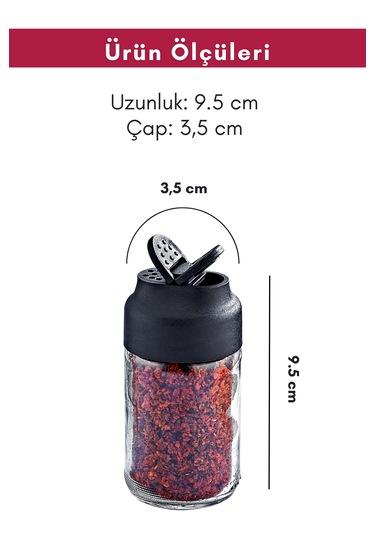 Perla Metal Standlı Peçetelikli 4'lü Çift Kapaklı Cam Baharatlık