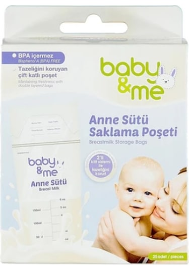Baby&Me Süt Saklama  Poşeti 25 Adet