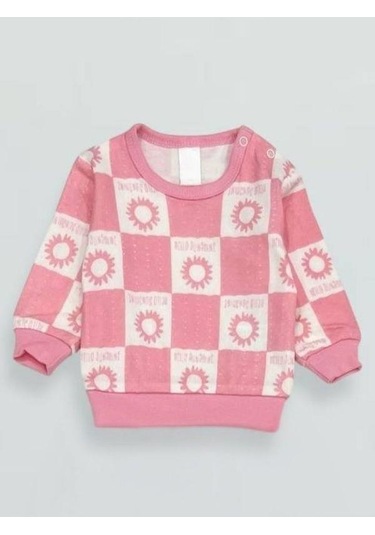 Kız Bebek Desenli Pamuklu Pijama Takım-15340 Pembe