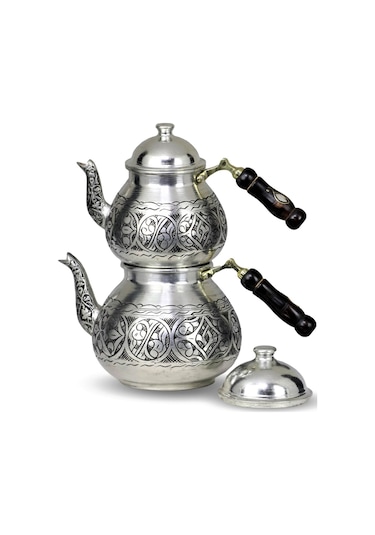 Damla Eskitme Kazılmış Bakır Çaydanlık Bakır